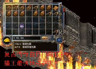复古传奇白日门刷钉耙猫王最快地点在哪? 复古传奇白日门刷钉耙猫王最快地点在哪?