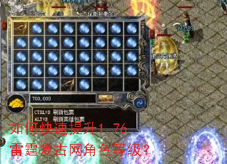 如何快速提升1.76雷霆复古网角色等级? 如何快速提升1.76雷霆复古网角色等级?